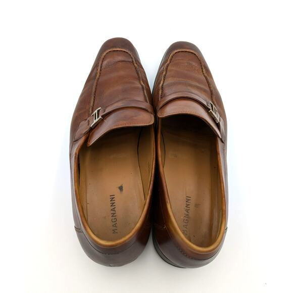 Magnanni Lino Dress Shoes Loafers Brown Leather Buckle Strap Men\'s size US11M main image 8